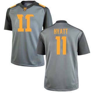 Jalin Hyatt Game Gray Men's Tennessee Volunteers Jersey