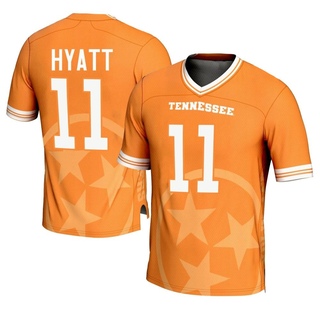 Jalin Hyatt Game Orange Men's Tennessee Volunteers Replica Icon Print Football Jersey